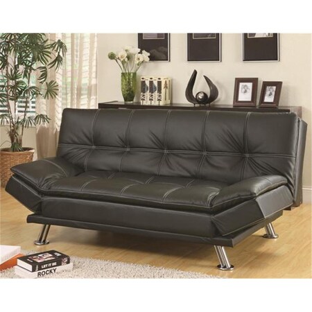 Coaster Coaster 300281 Contemporary Styled Futon Sleeper Sofa Bed - Black 300281
